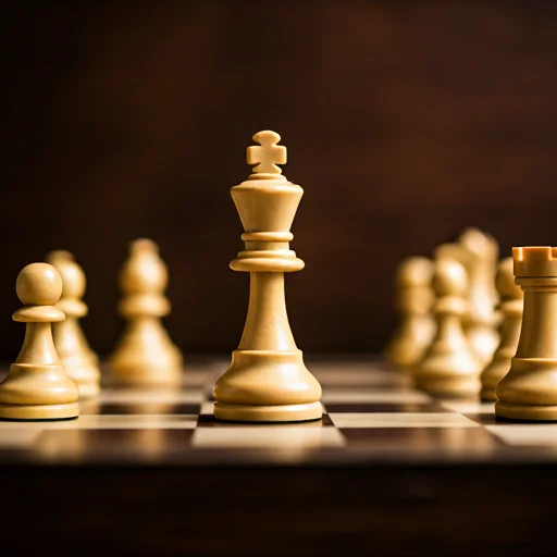 Close-up of premium wooden chess pieces.