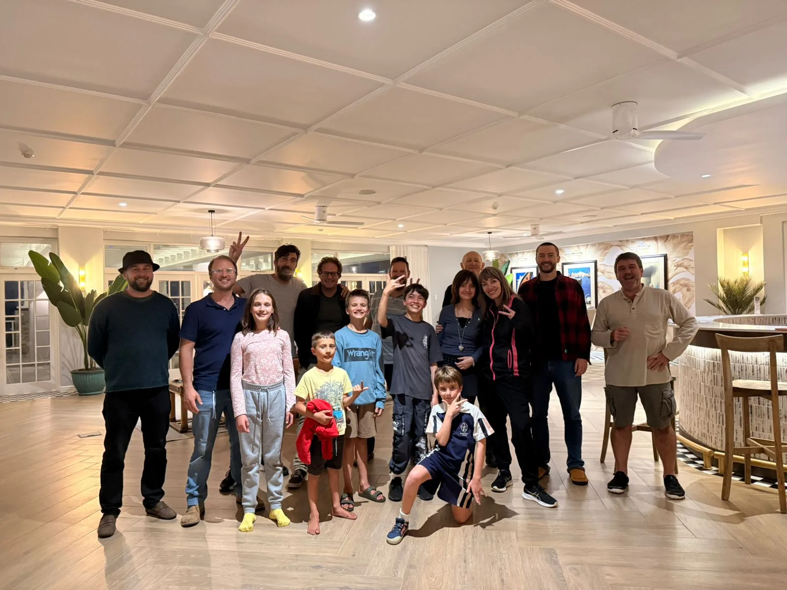 Club members gathered together in the lounge.